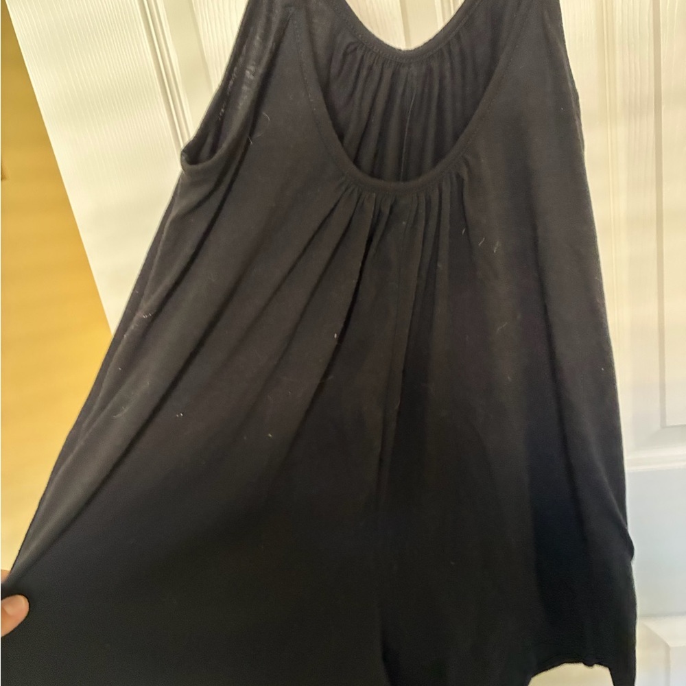 Black Sleeveless Gathered Neck Women’s Top